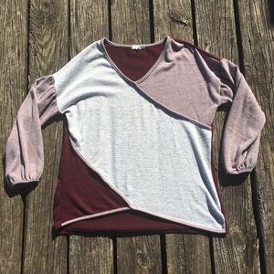 Ava James | Color Block 3/4 Sleeve Top